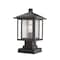 Z-Lite Aspen 1 Light Outdoor Pier Mounted Fixture, Black And Clear Seedy 554PHMS-SQPM-BK - alternate 1
